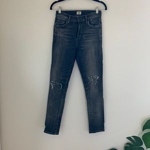 Citizens of Humanity Carlie Crop High Rise Distressed Black Jean